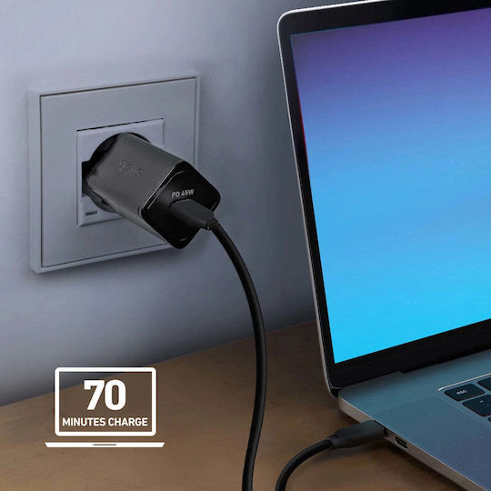 SBS Φορτιστής Χωρίς Καλώδιο GaN με Θύρα USB-C 45W Power Delivery Μαύρος (TRGAN1C45W) - Image 7