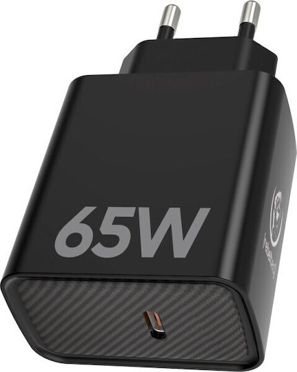 Rebeltec Φορτιστής με Θύρα USB-C και Καλώδιο USB-C - USB-C 65W Power Delivery / Quick Charge 3.0 Μαύρος (H1065) - Image 3