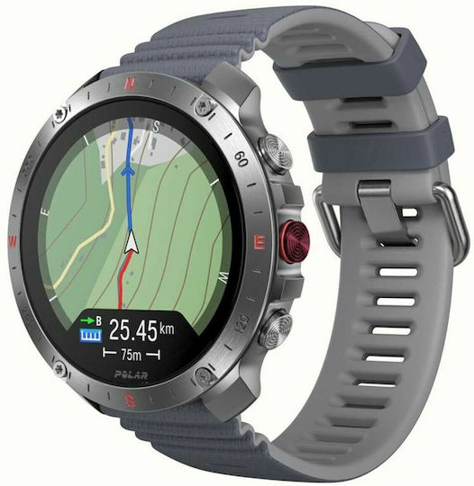 Polar Grit X2 Pro Stainless Steel 49mm Αδιάβροχο Smartwatch με Παλμογράφο (S/L Grey Silicone Strap) - Image 3