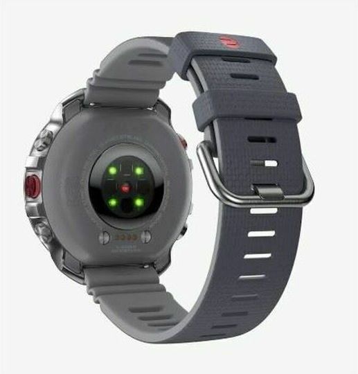 Polar Grit X2 Pro Stainless Steel 49mm Αδιάβροχο Smartwatch με Παλμογράφο (S/L Grey Silicone Strap) - Image 2