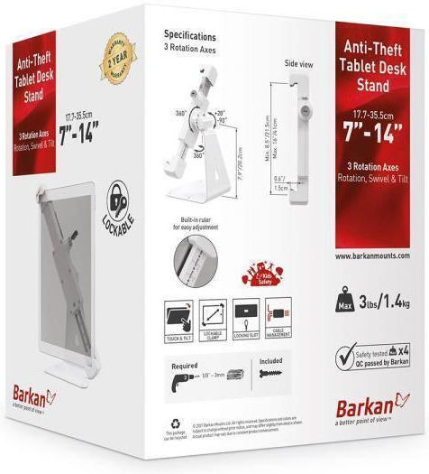 Barkan Βάση Tablet Τοίχου σε Λευκό χρώμα - Image 7