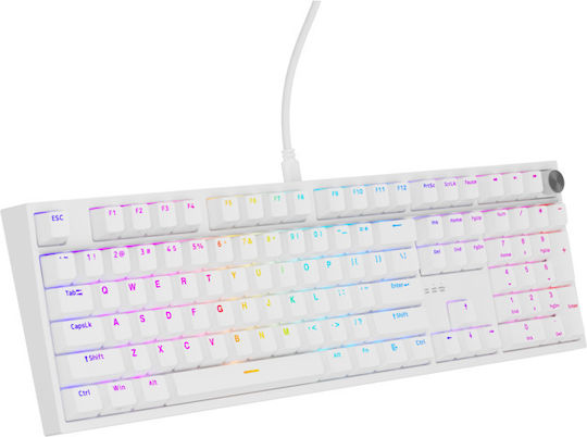 Genesis Thor 404 Gaming Μηχανικό Πληκτρολόγιο Tenkeyless με Gateron Yellow Pro διακόπτες και RGB φωτισμό (Αγγλικό US) Λευκό - Image 4