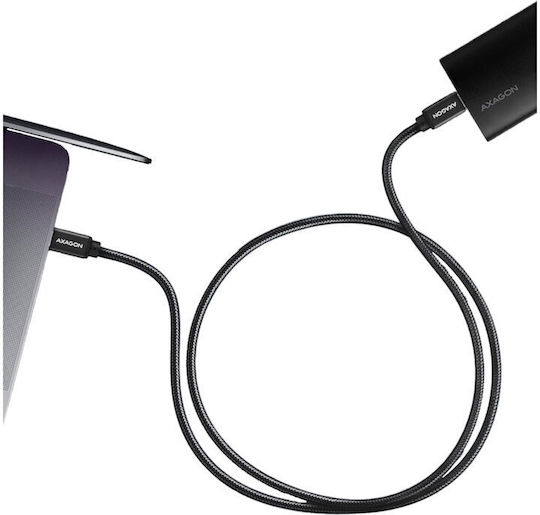 Axagon Braided USB 3.2 Cable USB-C male - USB-C 100W Μαύρο 2m (BUCM32-CM20AB) - Image 4