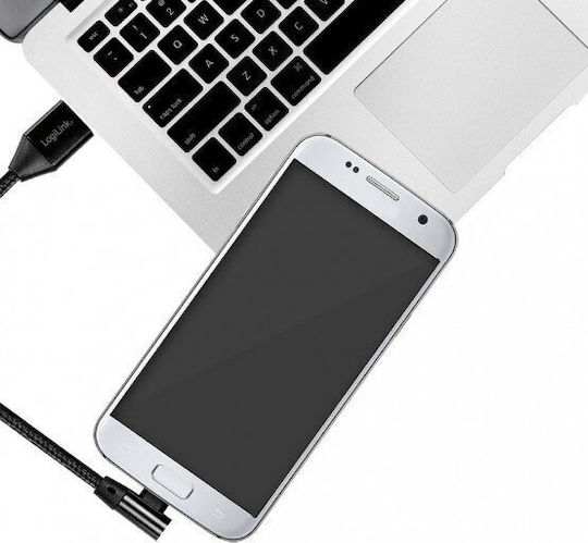 LogiLink Angle (90°) / Braided USB 2.0 to micro USB Cable Μαύρο 0.3m (CU0141) - Image 4
