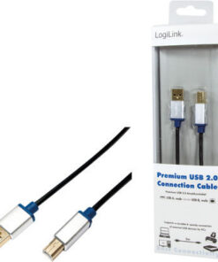 Alternative view of LogiLink USB 2.0 Cable USB-A male - USB-B male Μαύρο 2m BUAB220