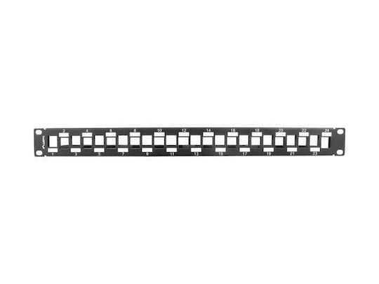 Lanberg Patch Panel Keystone για Rack 1U 19" 24 Θυρών Μαύρο PPKS-1224-B - Image 3