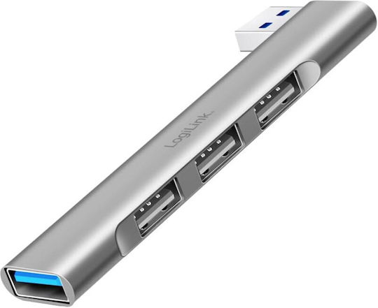LogiLink USB 3.0 Hub 4 Θυρών με σύνδεση USB-A Γκρι (UA0436)