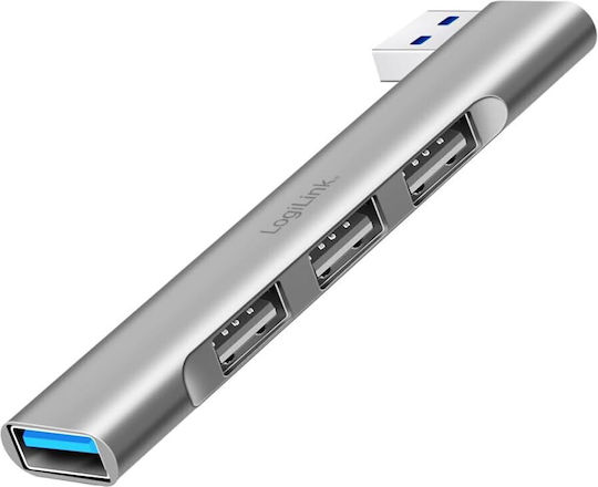 LogiLink USB 3.0 Hub 4 Θυρών με σύνδεση USB-A Γκρι (UA0436) - Image 5