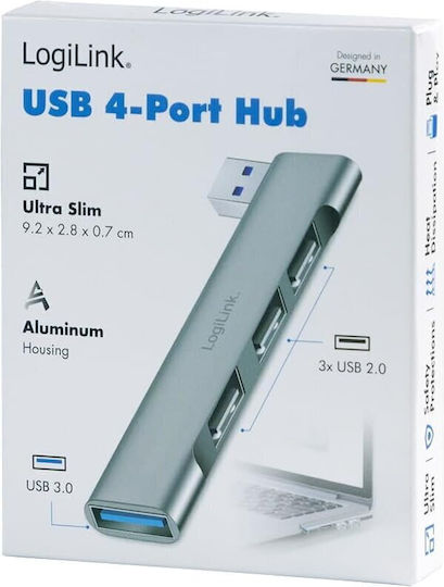LogiLink USB 3.0 Hub 4 Θυρών με σύνδεση USB-A Γκρι (UA0436) - Image 8