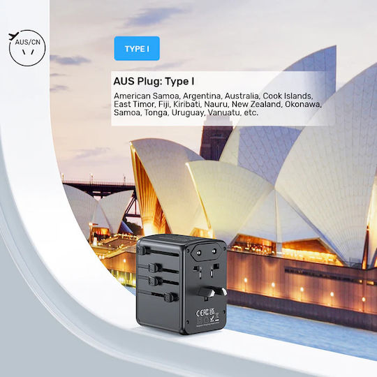 Unitek P1120ABK01 Αντάπτορας Πρίζας σε Universal - Image 9