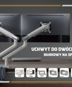 Alternative view of Art Ramm L-20GD Βάση Γραφείου για 2 Οθόνες έως 32" με Βραχίονα Λευκή