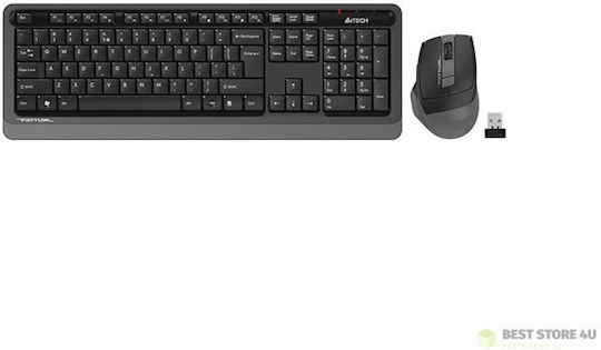 A4Tech FStyler Ασύρματο Σετ Πληκτρολόγιο & Ποντίκι Αγγλικό US Γκρι - Image 3