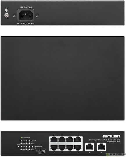 Intellinet 561402 Unmanaged L2 PoE+ Switch με 8 Θύρες Gigabit (1Gbps) Ethernet - Image 5