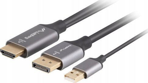 Lanberg Cable DisplayPort male - HDMI male 1.8m Μαύρο (CA-HDDP-20CU-0018-BK) - Image 2