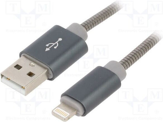 Cablexpert Braided USB to Lightning Cable Γκρι 2m (CC-USB2S-AMLM-2M-BG) - Image 4