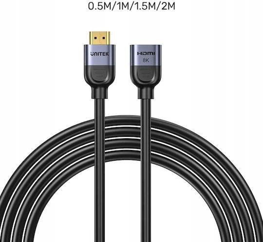 Unitek Cable HDMI male - HDMI female 1m Μαύρο - Image 4
