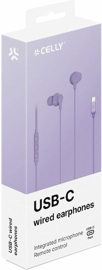 Celly UP1600TYPECVL In-ear Handsfree Ακουστικά με Βύσμα 3.5mm Μωβ - Image 2