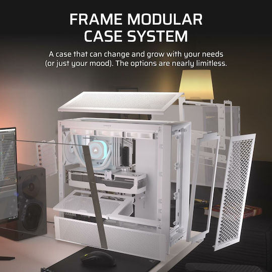 Corsair Frame 4000D Midi Tower Κουτί Υπολογιστή με Πλαϊνό Παράθυρο Λευκό - Image 7