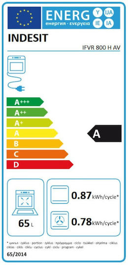 Indesit IFVR800HAV Φούρνος άνω Πάγκου 65lt Π59.5εκ. Avena - Image 3
