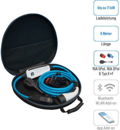 Wallbox Φορητός Τριφασικός Σταθμός Φόρτισης 11kW με Ενσωματωμένο Καλώδιο Type 2 - Image 5