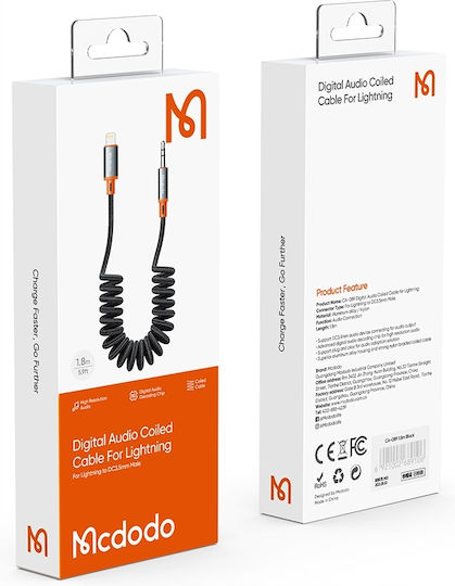 Mcdodo Braided 3.5mm to Lightning Cable Μαύρο 1.8m (CA-0890) - Image 4
