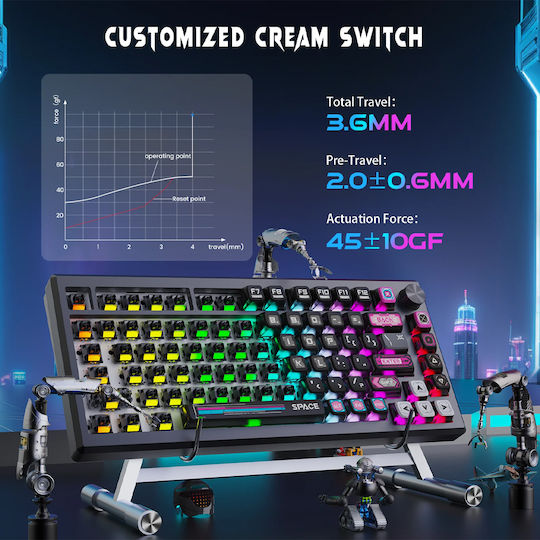 Redragon Uranus Pro 82 Ασύρματο Gaming Μηχανικό Πληκτρολόγιο Tenkeyless με RGB φωτισμό (Αγγλικό US) - Image 5