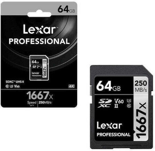 Lexar Professional 1667x SDXC 64GB Class 10 U3 V60 UHS-II - Image 2