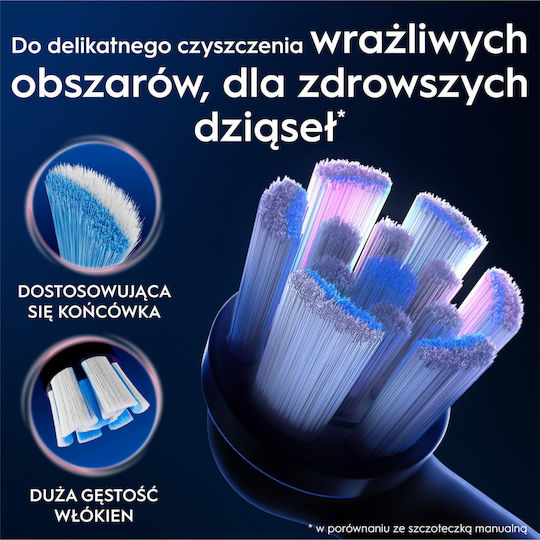 Oral-B iO Gentle Care Ανταλλακτικές Κεφαλές για Ηλεκτρική Οδοντόβουρτσα Black 4τμχ - Image 3