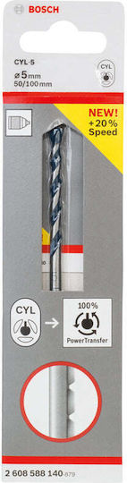 Bosch CYL-5 Διαμαντοτρύπανο Καρβιδίου με Κυλινδρικό Στέλεχος για Δομικά Υλικά, Γυαλί και Πλακίδια 5x100mm 2608588140 - Image 4