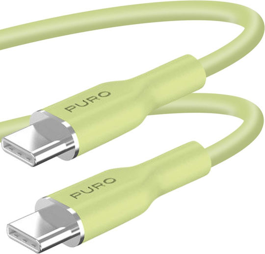 Puro ICON Soft USB 2.0 Cable USB-C male - USB-C 60W Πράσινο 1.5m - Image 4
