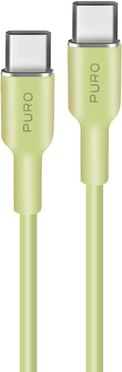 Puro ICON Soft USB 2.0 Cable USB-C male - USB-C 60W Πράσινο 1.5m - Image 3