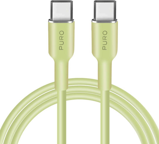 Puro ICON Soft USB 2.0 Cable USB-C male - USB-C 60W Πράσινο 1.5m - Image 5