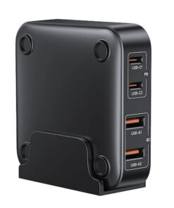 Alternative view of Unitek Βάση Φόρτισης GaN με 2 Θύρες USB-A και 2 Θύρες USB-C 70W Quick Charge 3.0 σε Μαύρο χρώμα (P1228ABK)