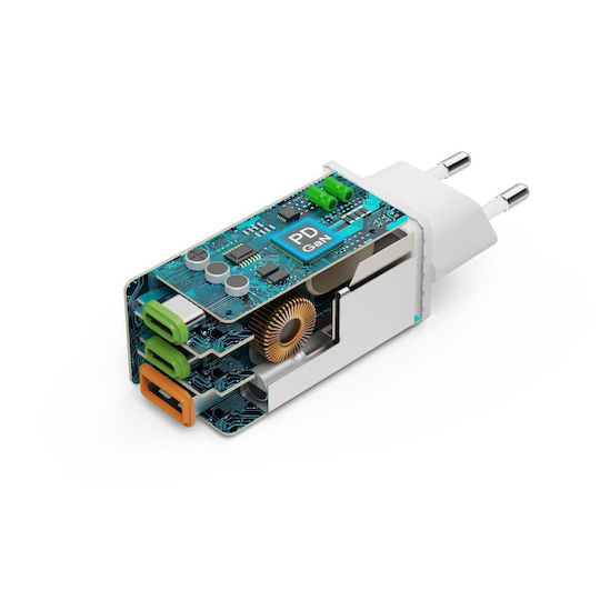HAMA Φορτιστής Χωρίς Καλώδιο GaN με Θύρα USB-A και 2 Θύρες USB-C 65W Power Delivery Λευκός (00201996) - Image 4