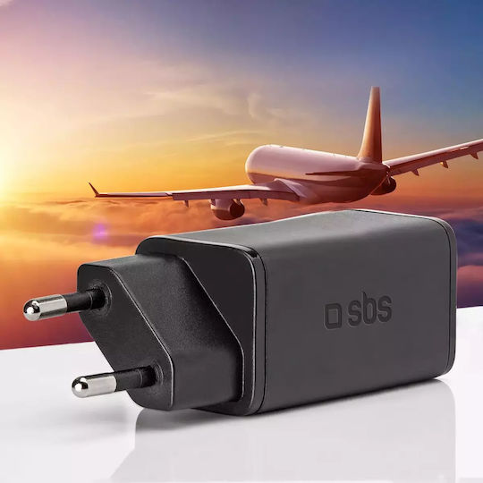 SBS Φορτιστής Χωρίς Καλώδιο GaN με Θύρα USB-C 65W Power Delivery Μαύρος (TRGAN1C65W) - Image 4