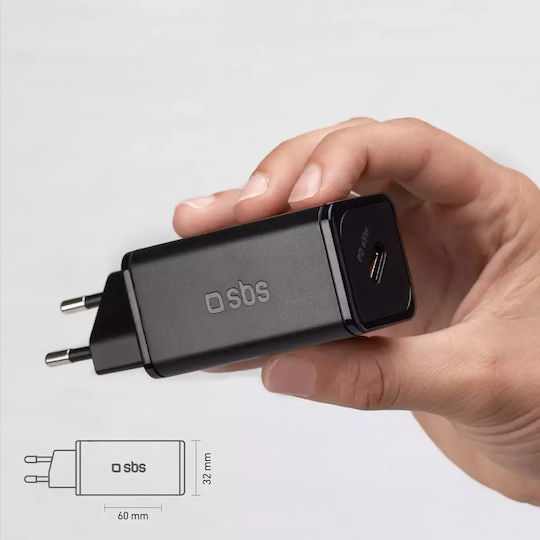 SBS Φορτιστής Χωρίς Καλώδιο GaN με Θύρα USB-C 65W Power Delivery Μαύρος (TRGAN1C65W) - Image 7