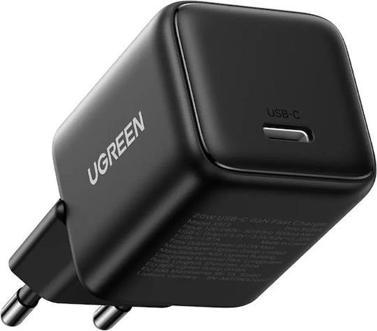 Ugreen Φορτιστής GaN με Θύρα USB-C και Καλώδιο USB-C - USB-C 30W Power Delivery / Quick Charge 4.0 Μαύρος (X513) - Image 2