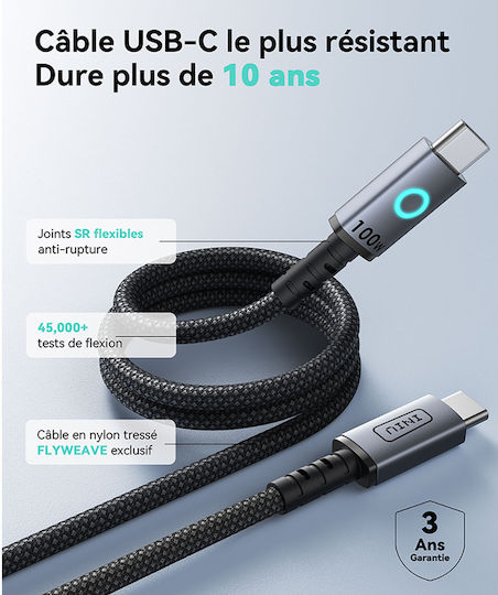 Iniu Leopard Cable Type Usb-c To Usb-c 5 A Magnetic Pd 100w 1.2m Black - Image 2