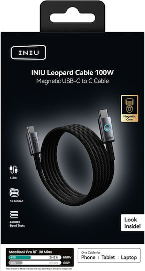 Iniu Leopard Cable Type Usb-c To Usb-c 5 A Magnetic Pd 100w 1.2m Black - Image 5