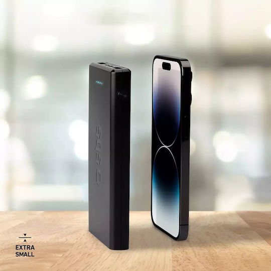 SBS Power Bank 10000mAh 20W με 2 Θύρες USB-A και Θύρα USB-C Power Delivery Μαύρο - Image 3