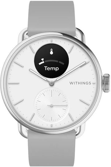 Withings ScanWatch 2 Stainless Steel 38mm Αδιάβροχο με Παλμογράφο (Pearl White) - Image 7