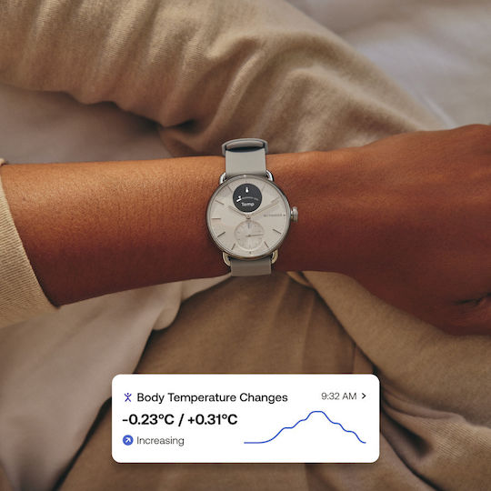 Withings ScanWatch 2 Stainless Steel 38mm Αδιάβροχο με Παλμογράφο (Pearl White) - Image 10