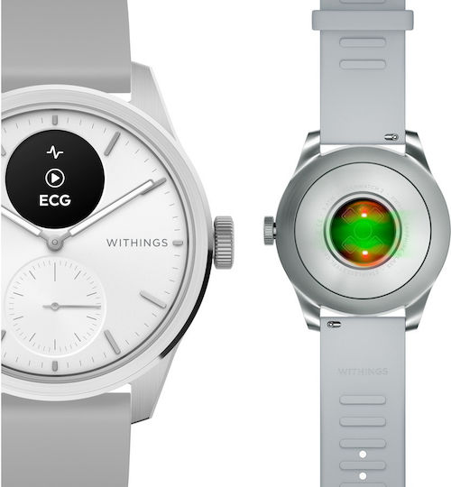 Withings ScanWatch 2 Stainless Steel 42mm Αδιάβροχο με Παλμογράφο (Λευκό) - Image 6