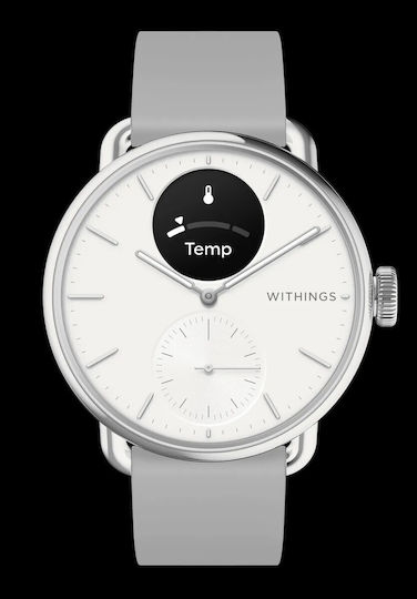 Withings ScanWatch 2 Stainless Steel 38mm Αδιάβροχο με Παλμογράφο (Pearl White) - Image 8