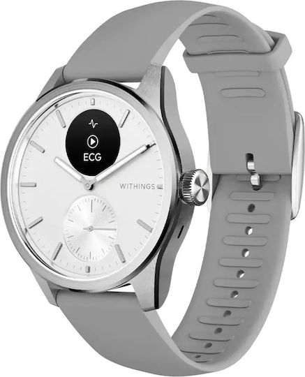 Withings ScanWatch 2 Stainless Steel 42mm Αδιάβροχο με Παλμογράφο (Λευκό) - Image 5