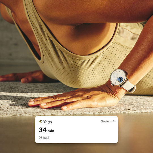 Withings ScanWatch 2 Stainless Steel 38mm Αδιάβροχο με Παλμογράφο (Pearl White) - Image 11
