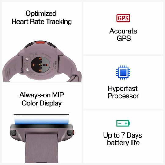 Polar Pacer 45mm Smartwatch με Παλμογράφο (Purple Dusk) - Image 6