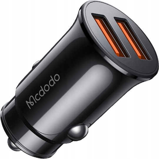 Mcdodo Φορτιστής Αυτοκινήτου 12W 2A με Θύρες: 2xUSB Μαύρος CC-6602 - Image 2