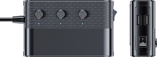 3MK Φορτιστής Αυτοκινήτου 120W 15A Γρήγορης Φόρτισης με Θύρες: 1xUSB 1xType-C μαζί με Καλώδιο Ενσωματωμένο και Βολτόμετρο Μαύρο Χρώμα - Image 4