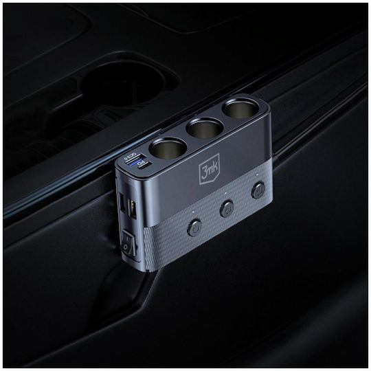 3MK Φορτιστής Αυτοκινήτου 120W 15A Γρήγορης Φόρτισης με Θύρες: 1xUSB 1xType-C μαζί με Καλώδιο Ενσωματωμένο και Βολτόμετρο Μαύρο Χρώμα - Image 7